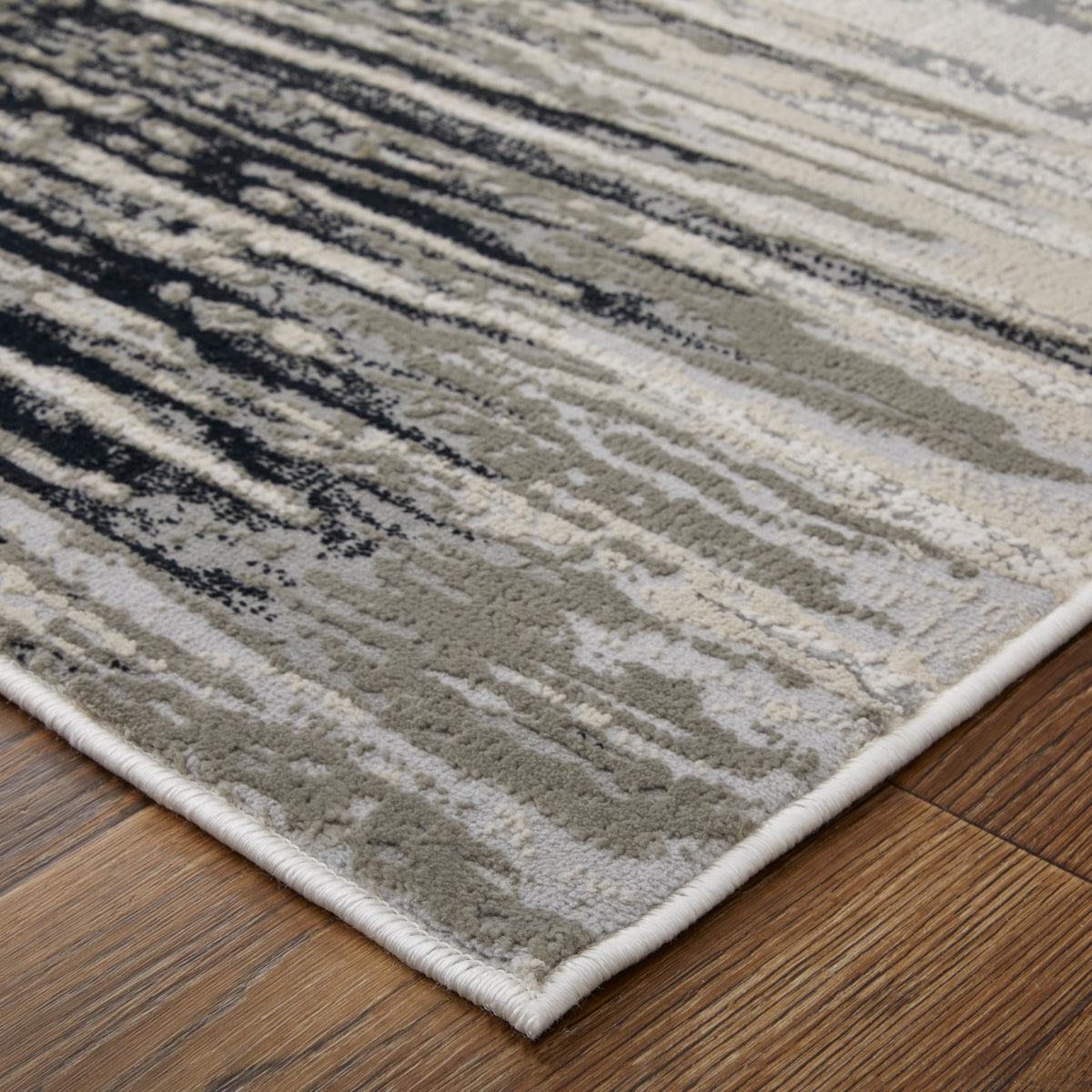 Micah 39LRF Black/Silver Rug by Feizy