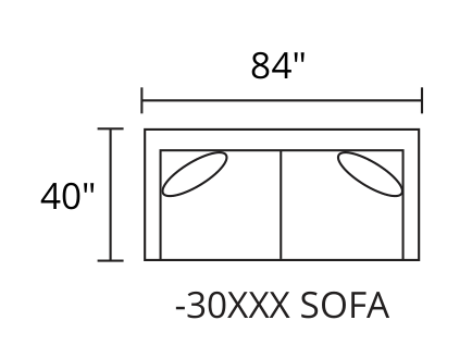 Sofa diagram — 84″ × 40″