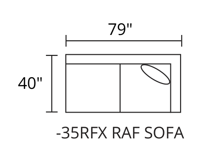 RAF Sofa diagram — 79″ × 40″