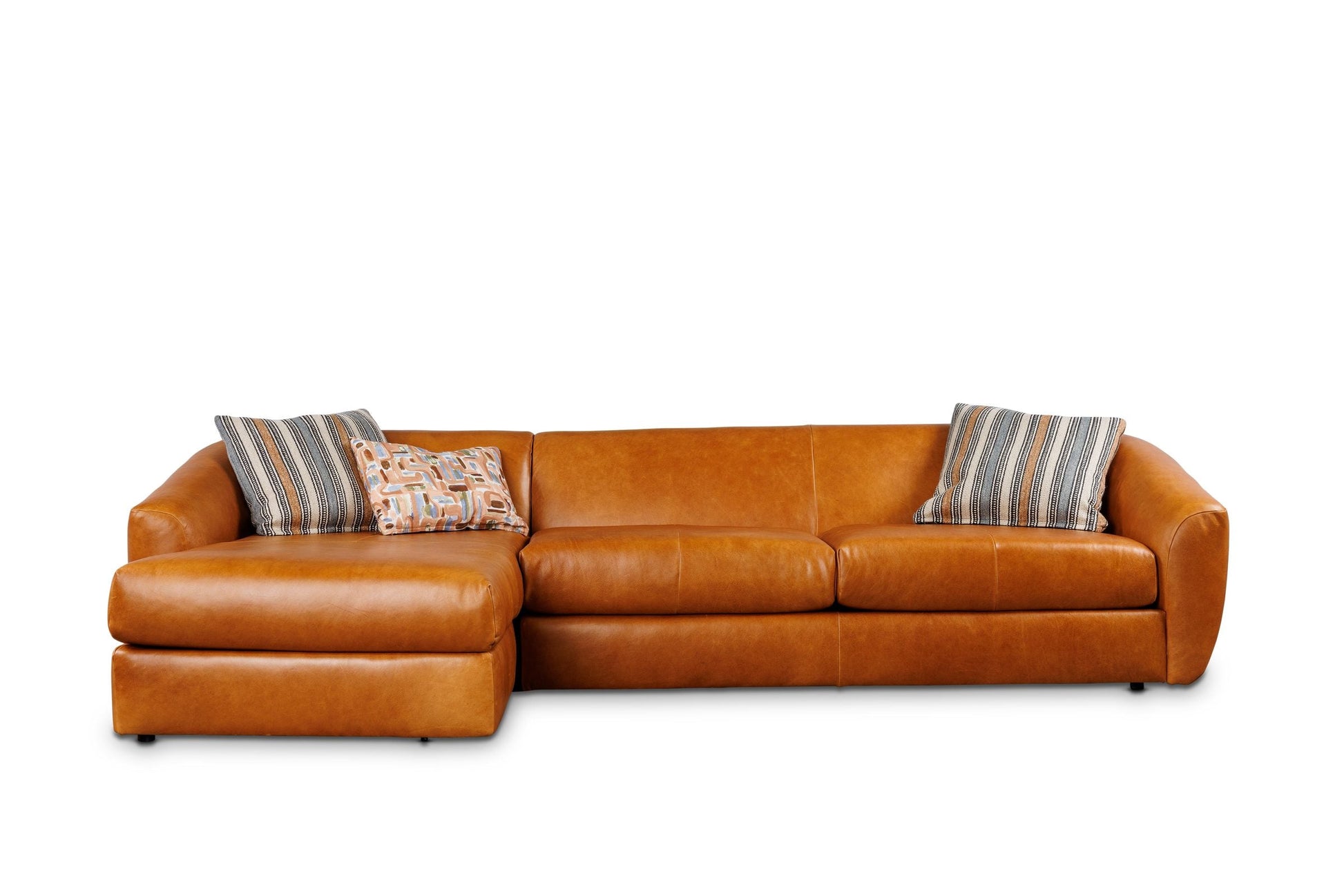 RAPHAEL leather sectional in Quo Vadis Saddle — front