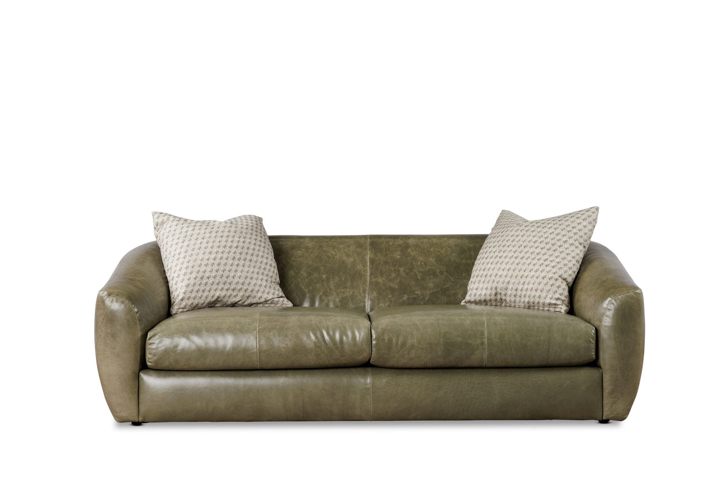 RAPHAEL leather sofa in Mont Blanc Fatigue — front