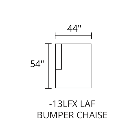 LAF Bumper Chaise diagram — 54 x 44 in