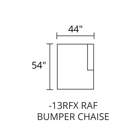 RAF Bumper Chaise diagram — 54 x 44 in