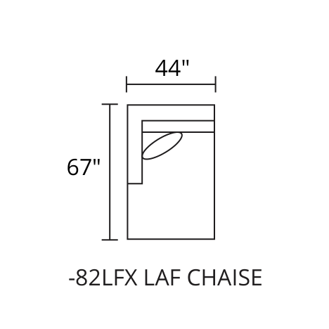LAF Chaise diagram — 44 x 67 in