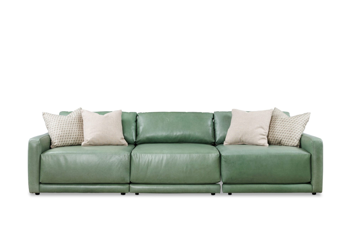 ROMAN leather modular set in Sequoia Rainforest, front view