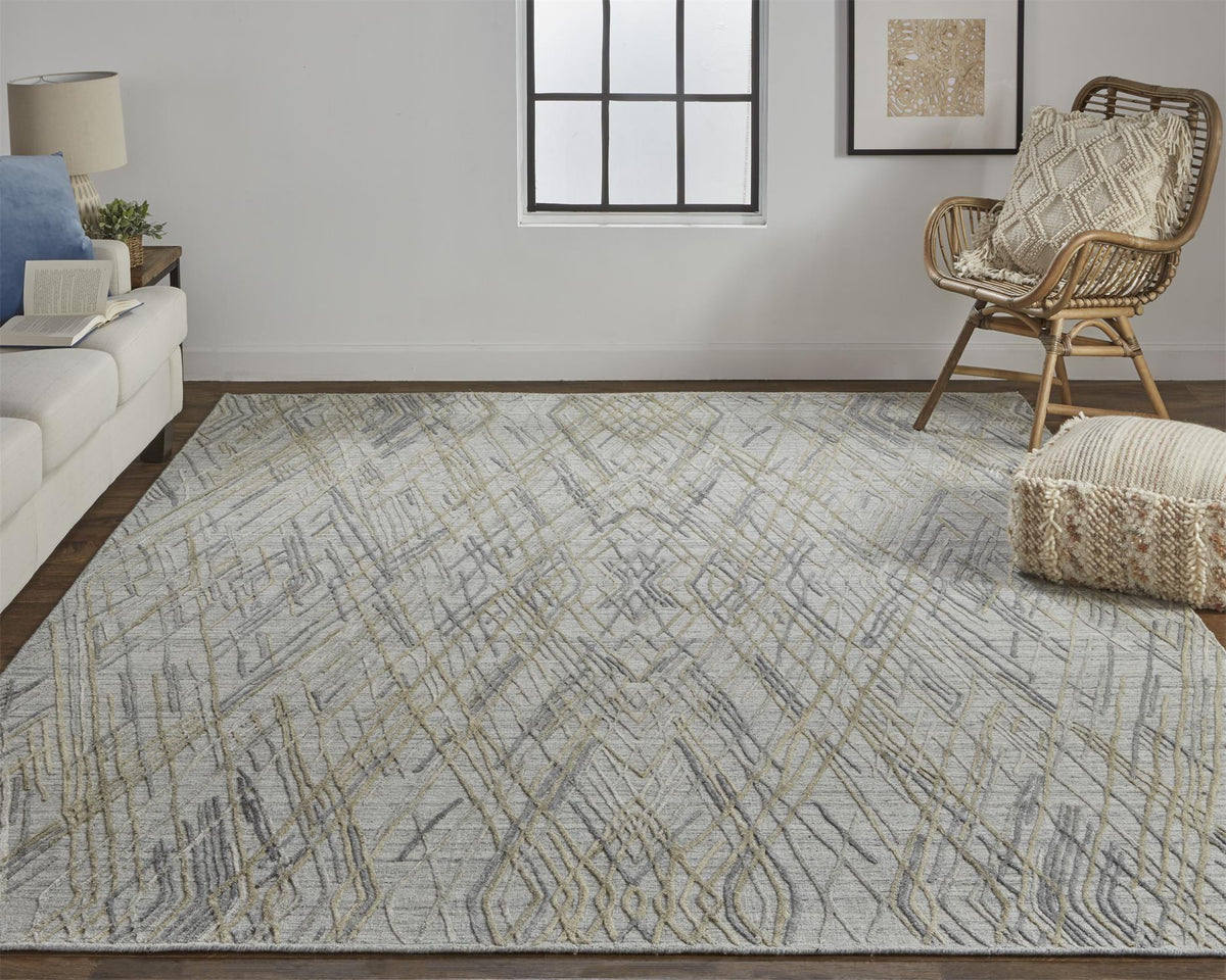 Elias 6589F Silver Rug by Feizy