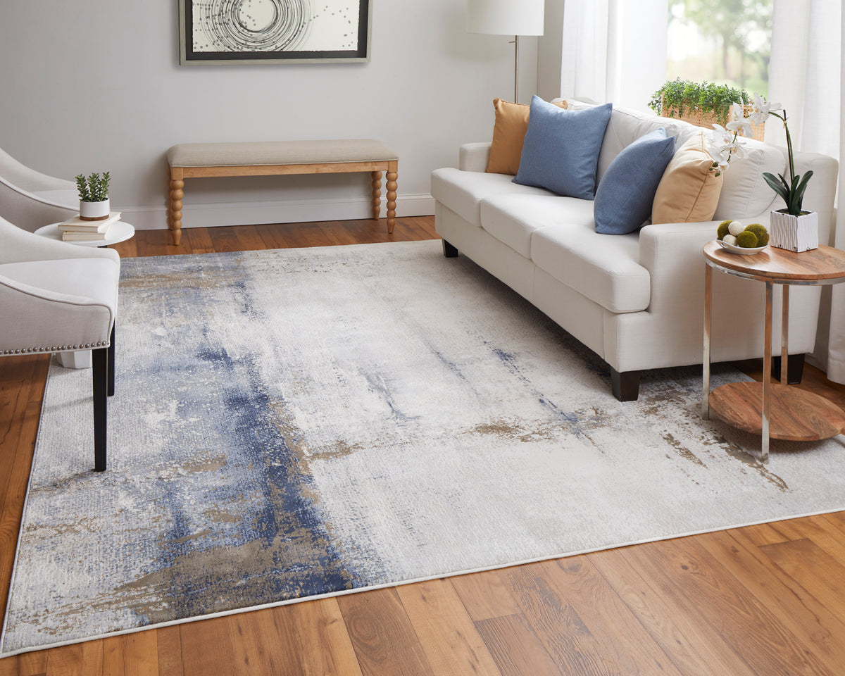 Clio 39LXF Ivory/Blue Rug by Feizy
