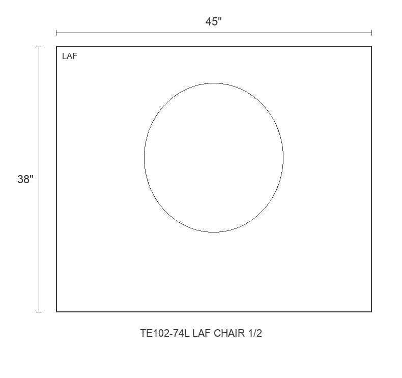 THE EDIT Bold Track LAF Chair 1/2 diagram — 45 x 38 x 31 in (placeholder)