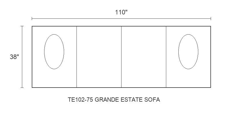 THE EDIT Bold Track Grande Estate Sofa diagram — 110 x 38 x 31 in (placeholder)
