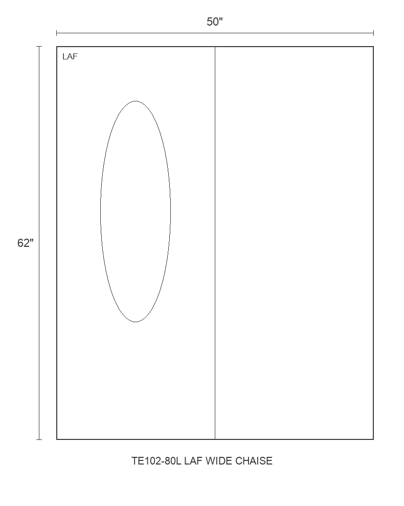 THE EDIT Bold Track LAF Wide Chaise diagram — 50 x 62 x 31 in (placeholder)
