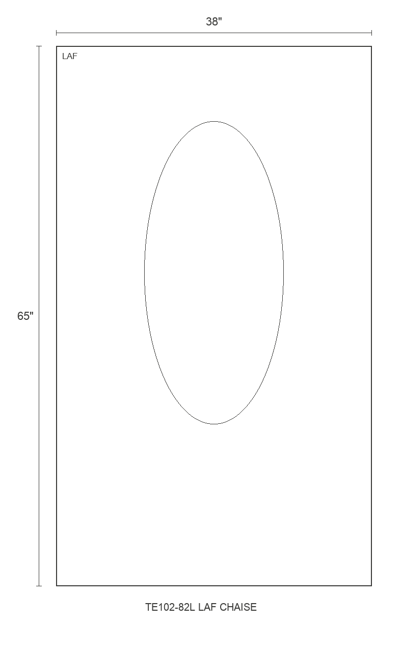 THE EDIT Bold Track LAF Chaise diagram — 38 x 65 x 31 in (placeholder)