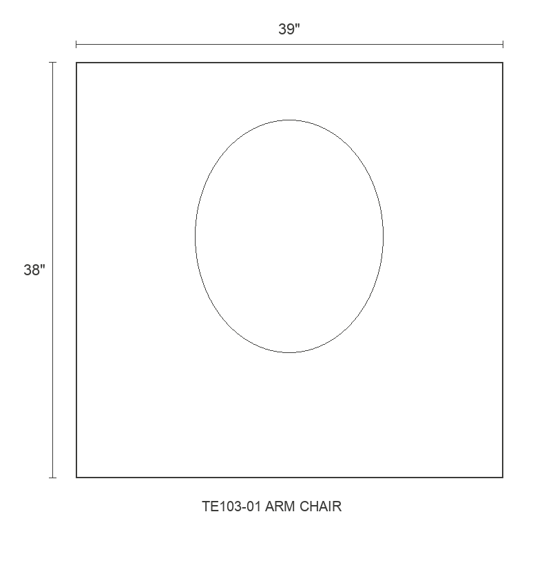 THE EDIT Sleek Wedge Arm Chair diagram — 39 x 38 x 31 in (placeholder)