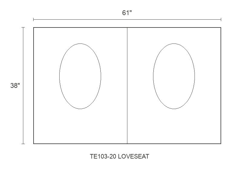THE EDIT Sleek Wedge Loveseat diagram — 61 x 38 x 31 in (placeholder)