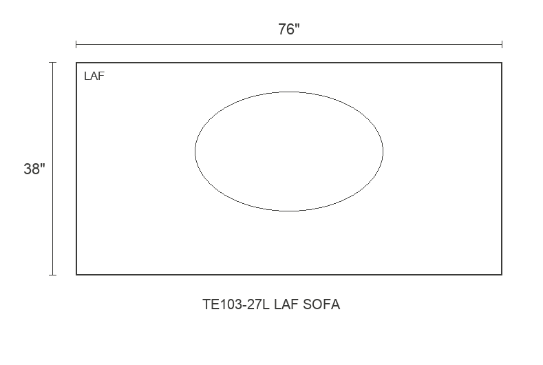 THE EDIT Sleek Wedge LAF Sofa diagram — 76 x 38 x 31 in (placeholder)