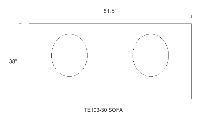 THE EDIT Sleek Wedge Sofa diagram — 81.5 x 38 x 31 in (placeholder)