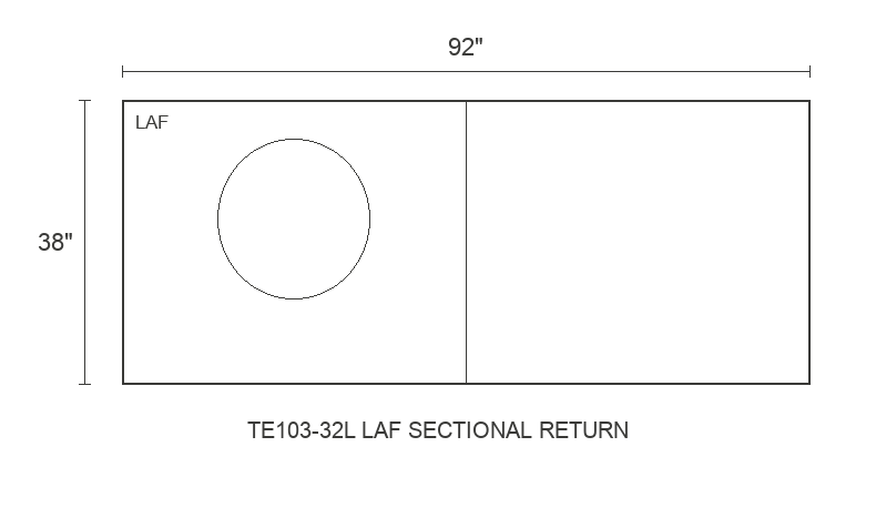 THE EDIT Sleek Wedge LAF Sectional Return diagram — 92 x 38 x 31 in (placeholder)