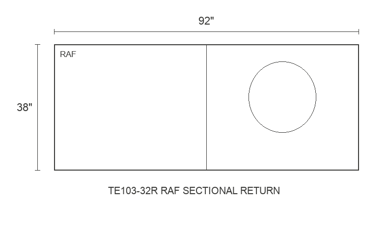 THE EDIT Sleek Wedge RAF Sectional Return diagram — 92 x 38 x 31 in (placeholder)