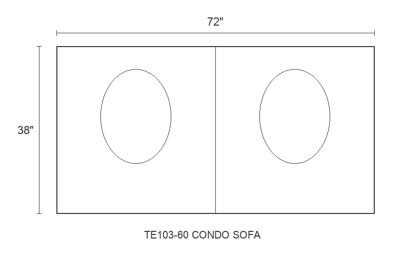 THE EDIT Sleek Wedge Condo Sofa diagram — 72 x 38 x 31 in (placeholder)