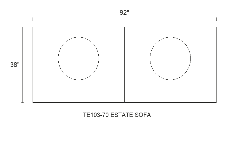 THE EDIT Sleek Wedge Estate Sofa diagram — 92 x 38 x 31 in (placeholder)