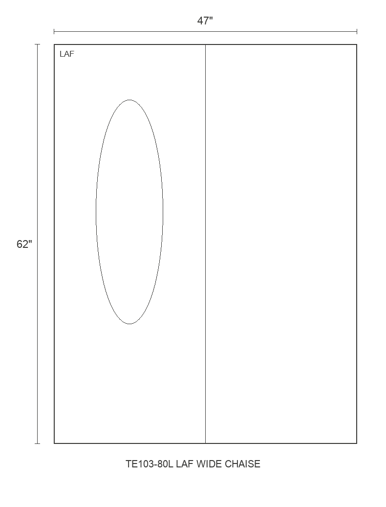 THE EDIT Sleek Wedge LAF Wide Chaise diagram — 47 x 62 x 31 in (placeholder)