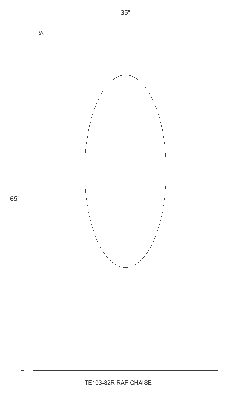 THE EDIT Sleek Wedge RAF Chaise diagram — 35 x 65 x 31 in (placeholder)