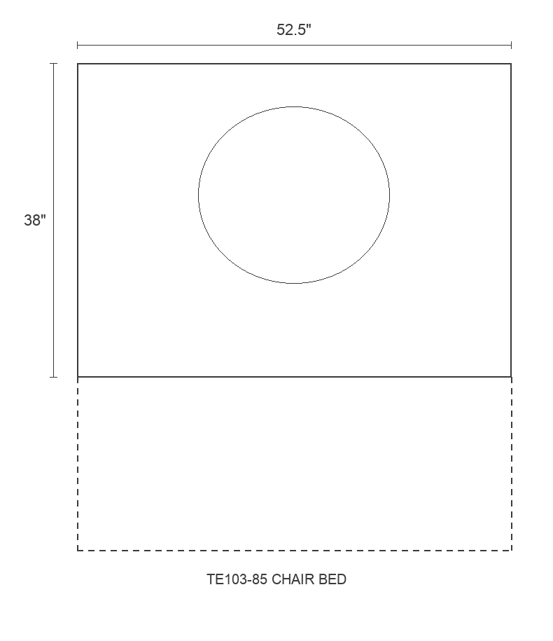 THE EDIT Sleek Wedge Chair Bed diagram — 52.5 x 38 x 31 in (placeholder)