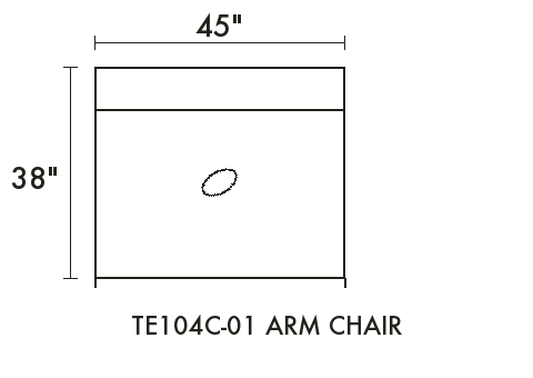 Arm Chair diagram — dimensions in inches