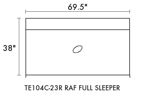 RAF Full Sleeper diagram — dimensions in inches