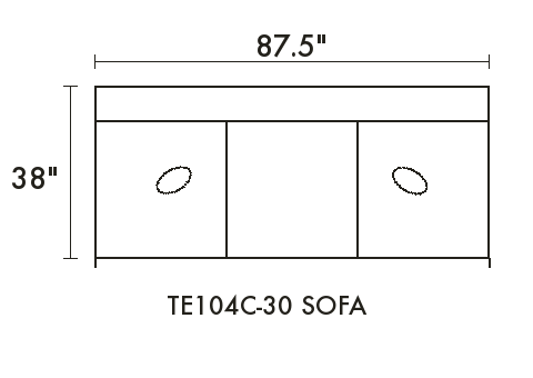Sofa diagram — dimensions in inches