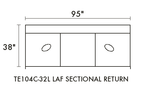 LAF Sectional Return diagram — dimensions in inches