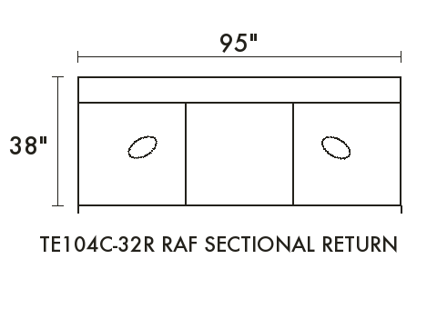 RAF Sectional Return diagram — dimensions in inches