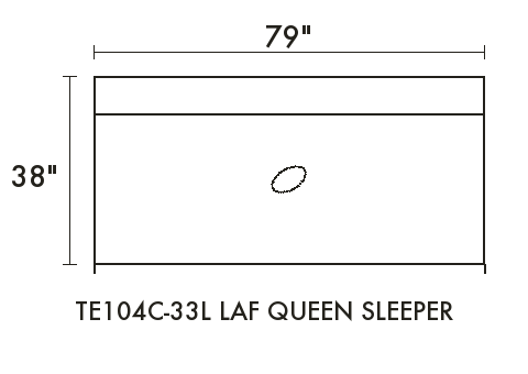 LAF Queen Sleeper diagram — dimensions in inches