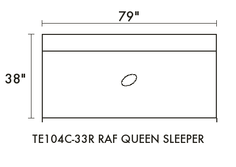 RAF Queen Sleeper diagram — dimensions in inches