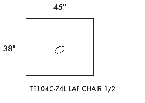 LAF Chair 1/2 diagram — dimensions in inches
