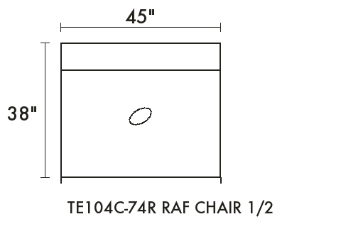 RAF Chair 1/2 diagram — dimensions in inches