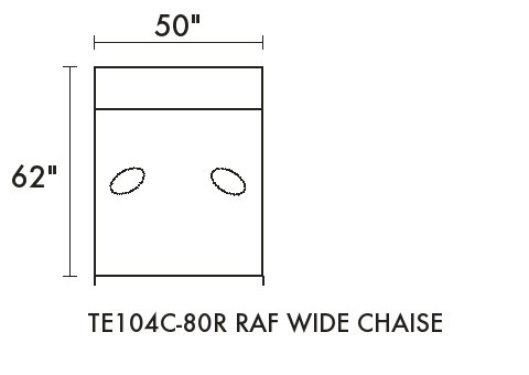 RAF Wide Chaise diagram — dimensions in inches