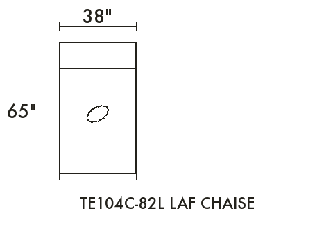 LAF Chaise diagram — dimensions in inches