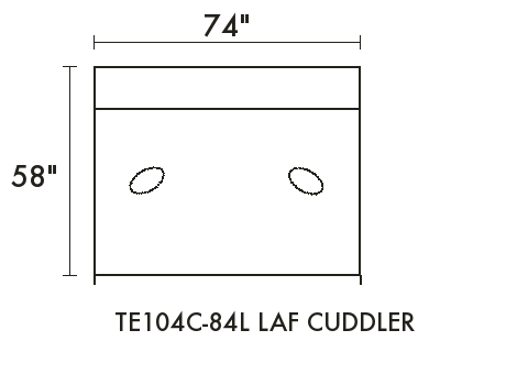 LAF Cuddler diagram — dimensions in inches