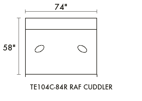 RAF Cuddler diagram — dimensions in inches