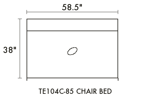 Chair Bed diagram — dimensions in inches
