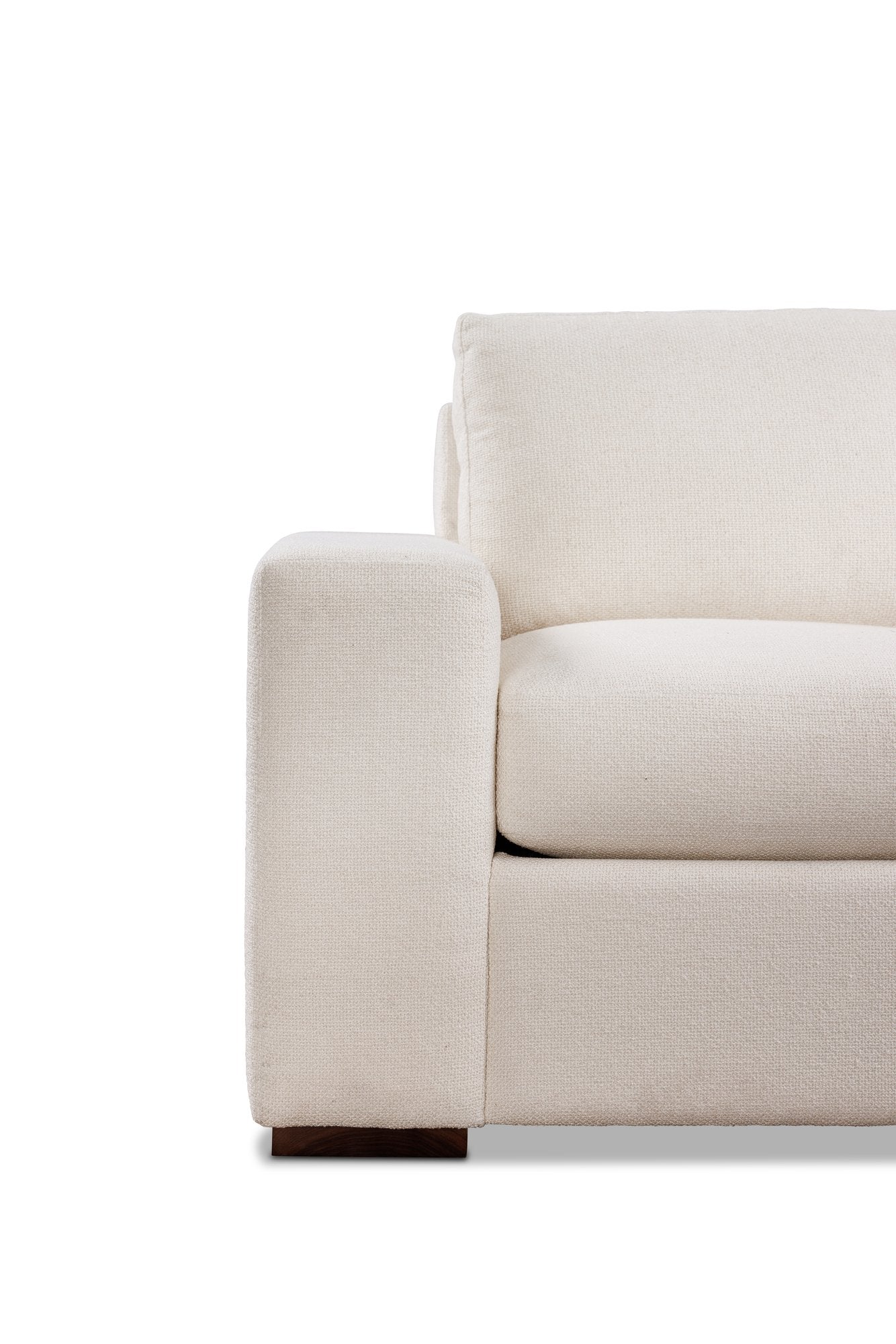 THE EDIT Bold Track Estate Sofa in Esber Pearl, arm detail