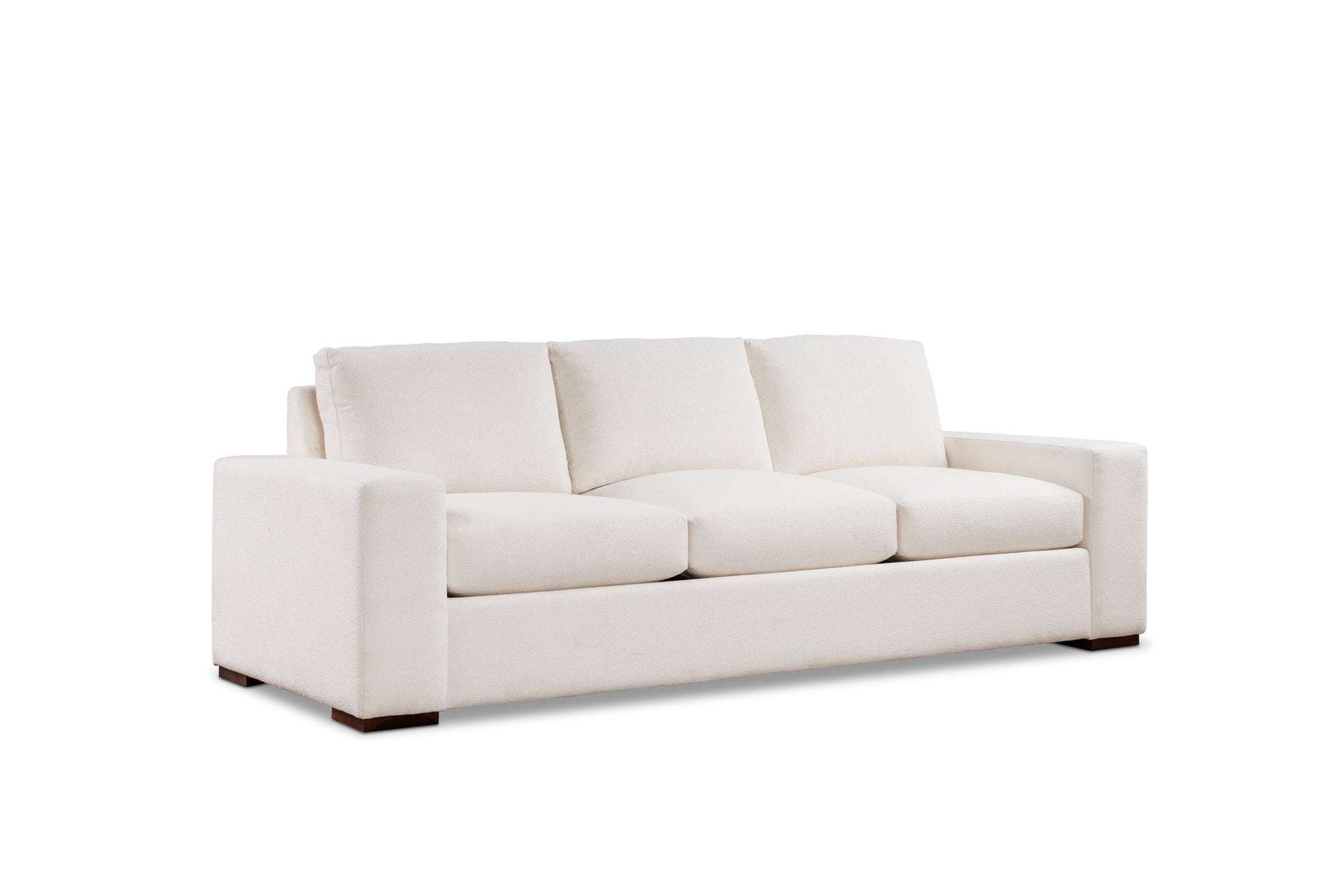THE EDIT Bold Track Estate Sofa in Esber Pearl, three-quarter view