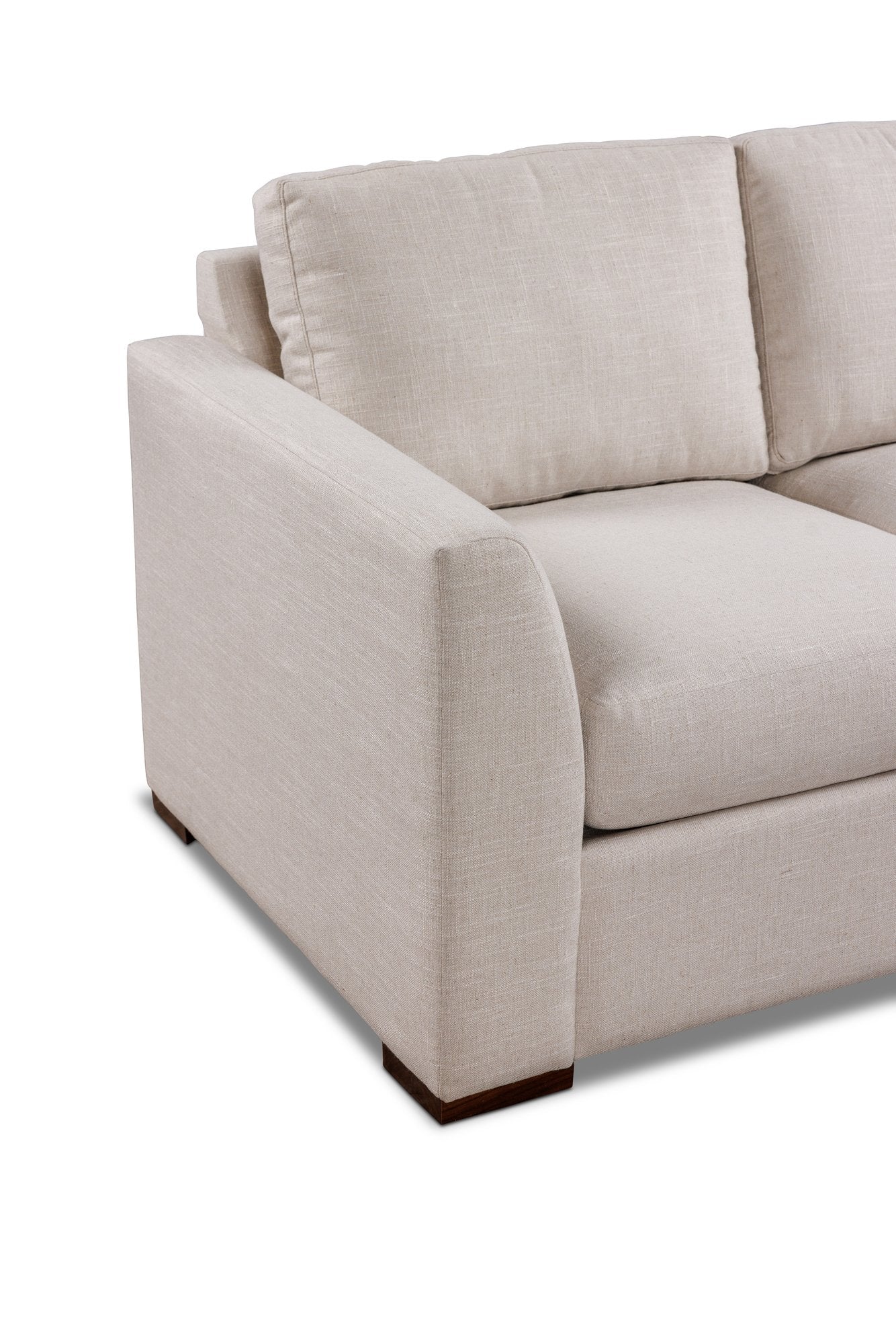 THE EDIT Sleek Wedge Estate Sofa in Whisper Cloud, fabric detail