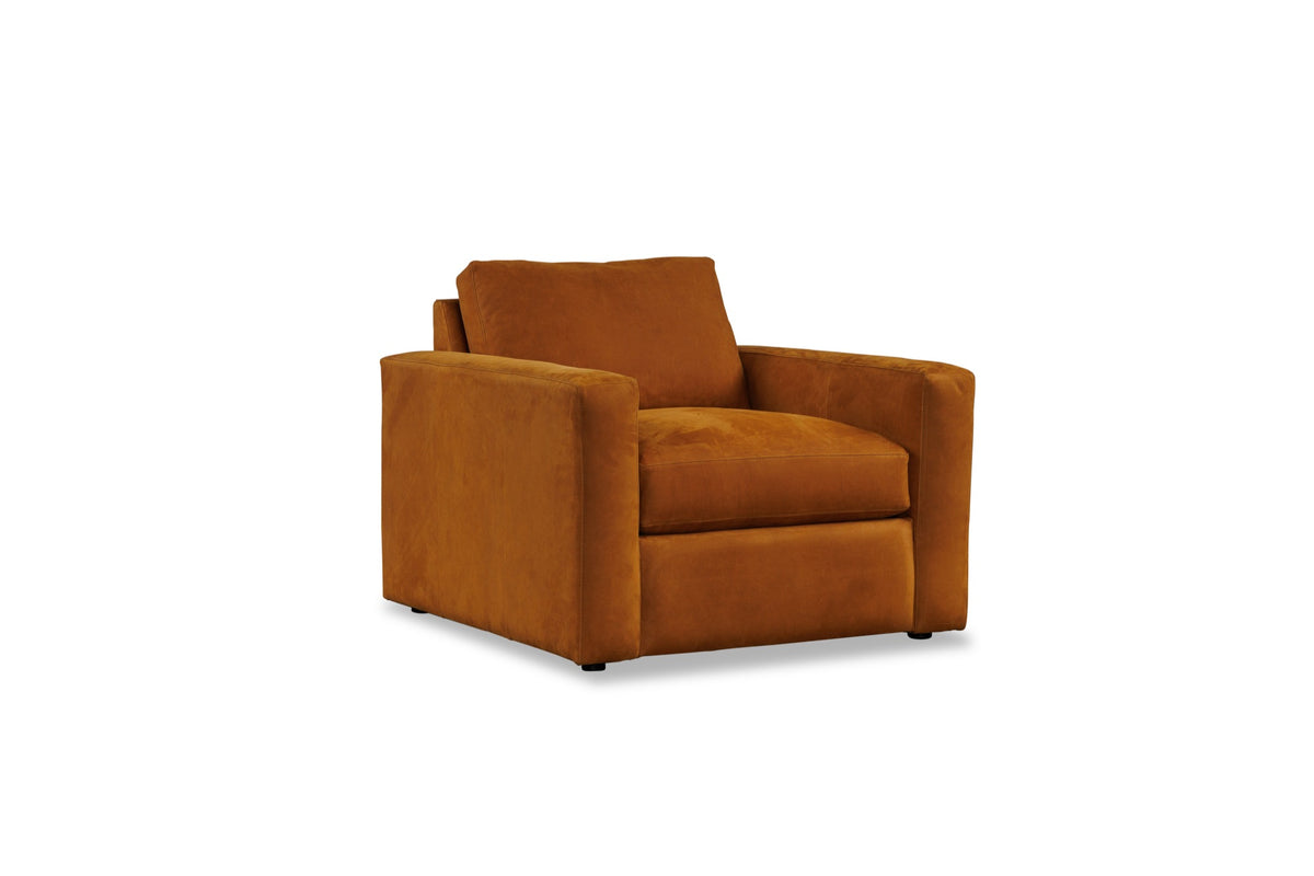 The Edit Slim Track leather Arm Chair, Nobuck Spice alt view