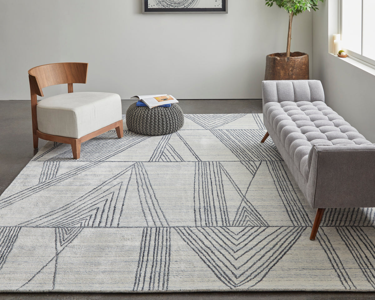 Whitton 8893F Ivory/Black Rug by Feizy