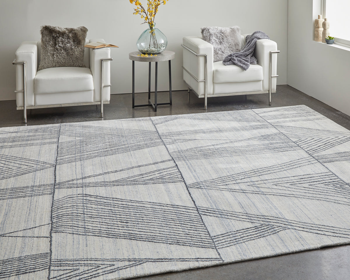 Whitton 8893F Ivory/Black Rug by Feizy