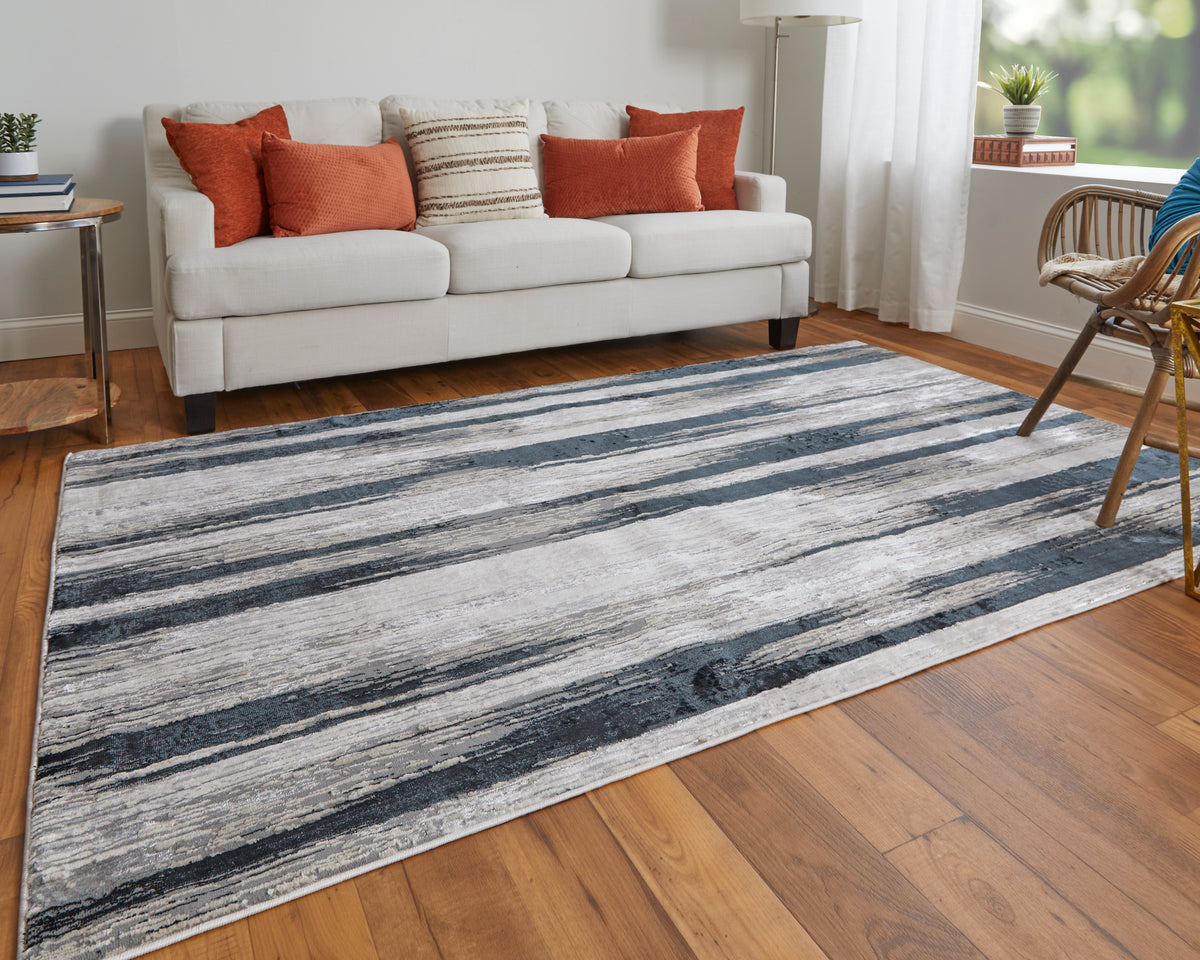 Micah 3338F Black/Silver Rug by Feizy
