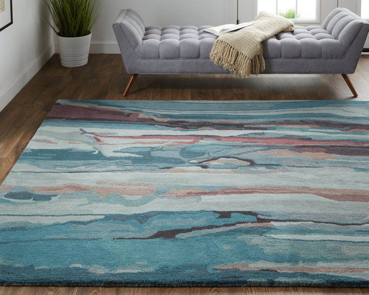 Amira 8634F Teal/Multi Rug by Feizy