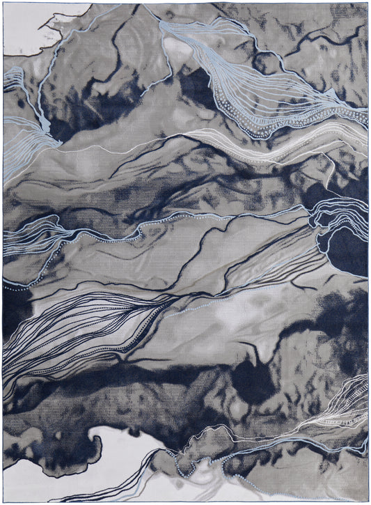 Gaspar 39KTF Gray/Blue Rug by Feizy