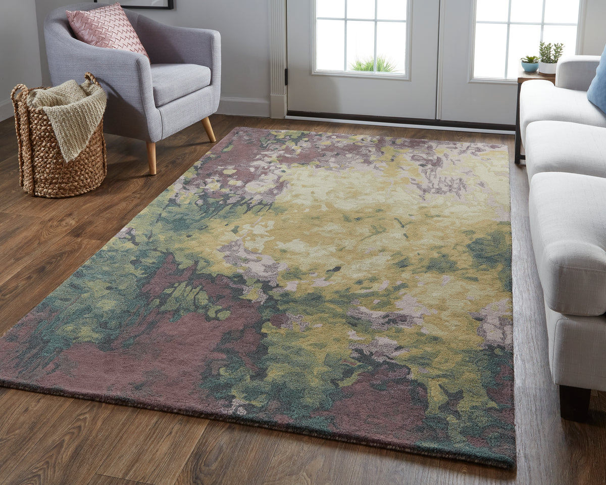 Amira 8633F Purple/Green Rug by Feizy